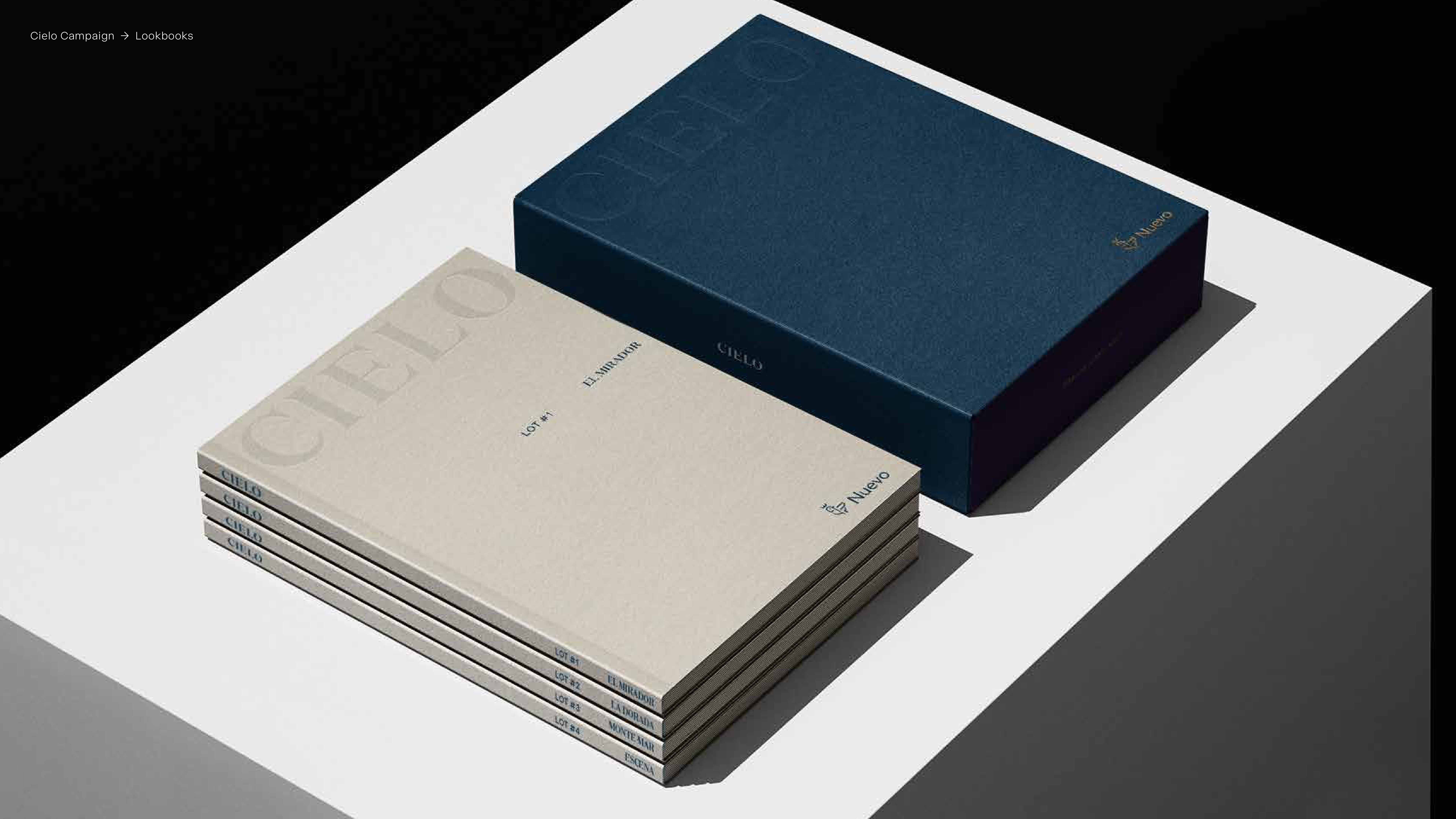 Printed Cielo lookbook stack on light surface